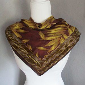 Gold leaves silk  scarf